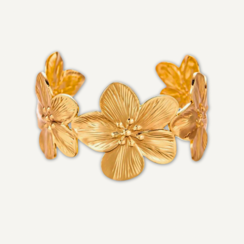 ÉLODIE I Bracelet Manchette Fleurie