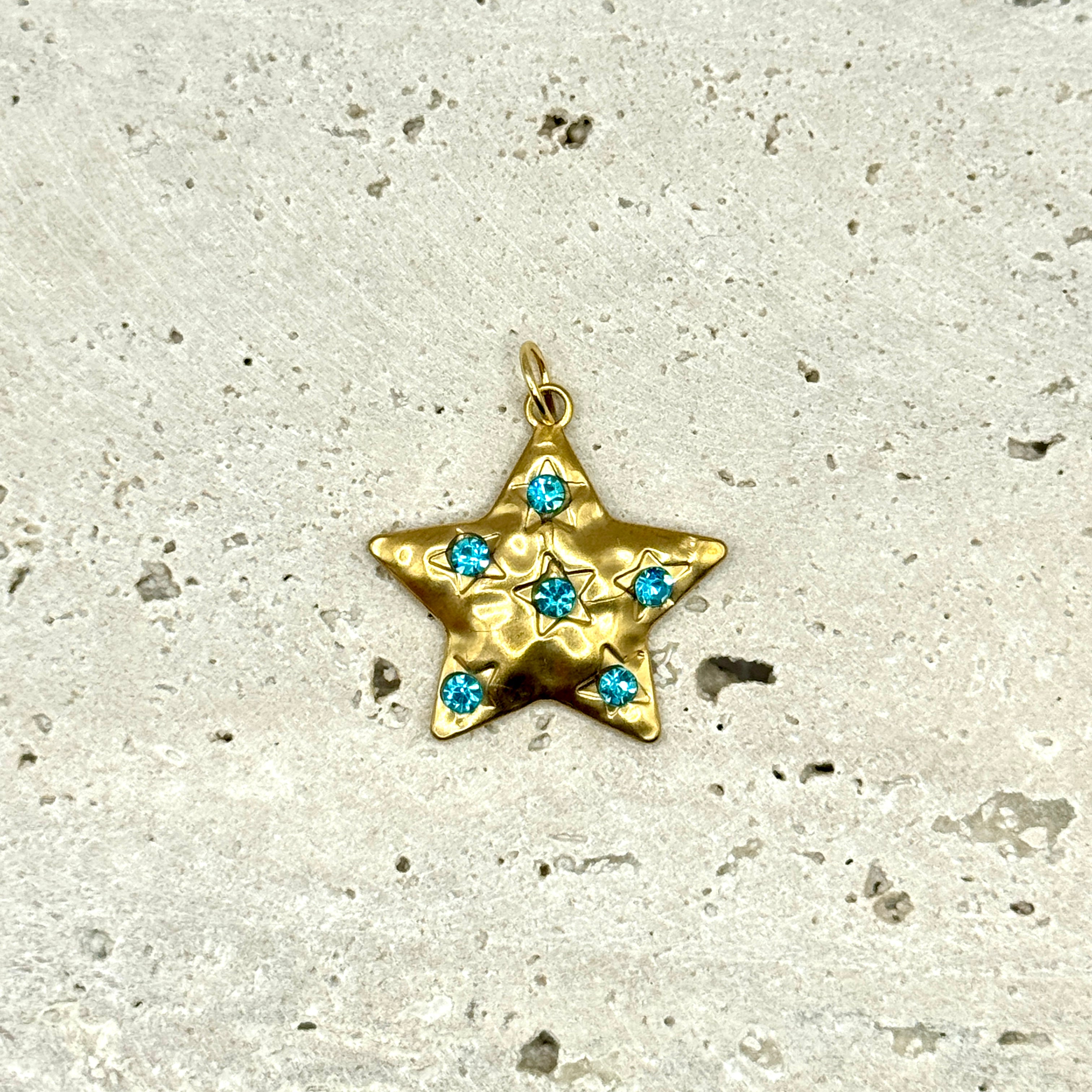 CHARM ÉTOILE STRASS BLEUS