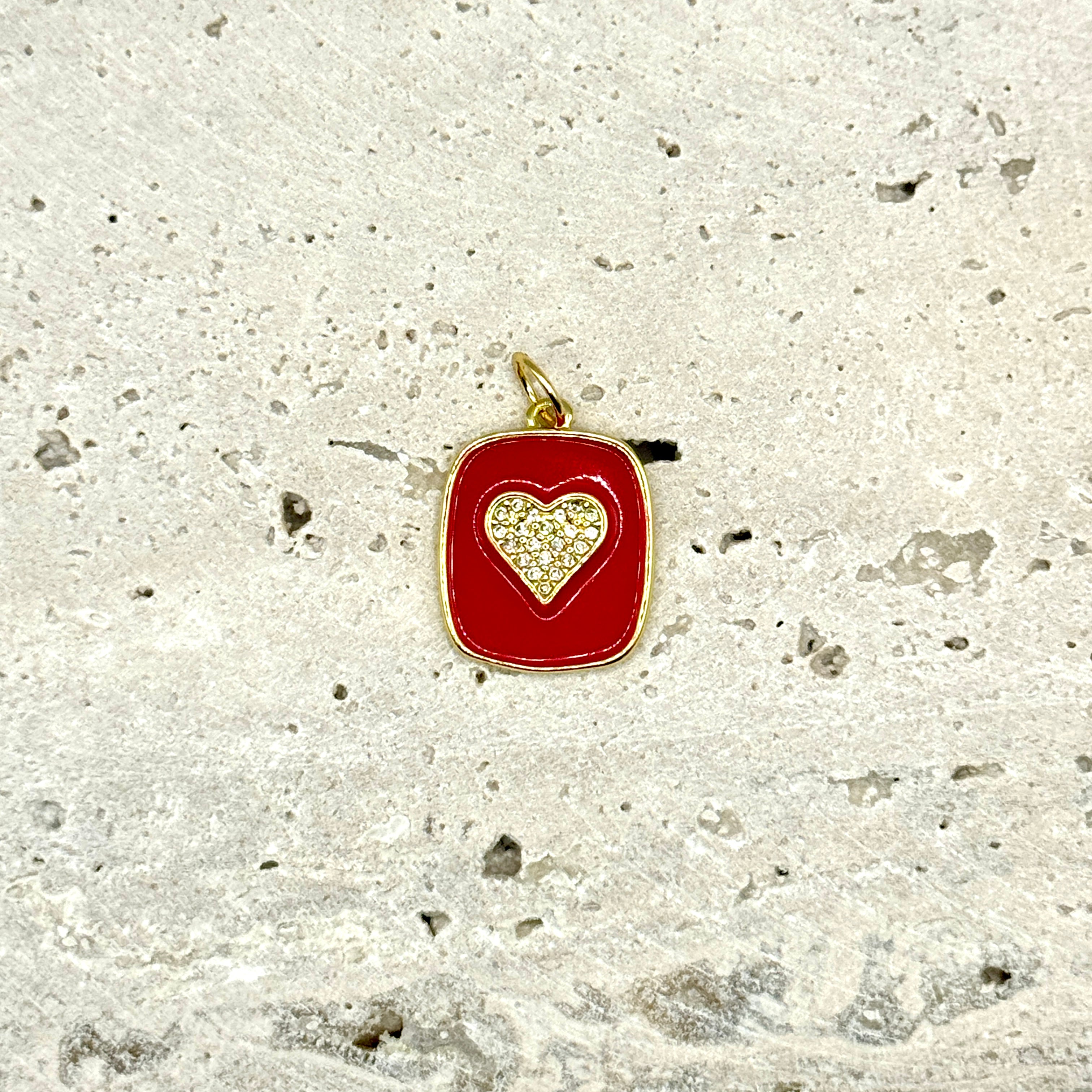 CHARM MÉDAILLON CŒUR ROUGE