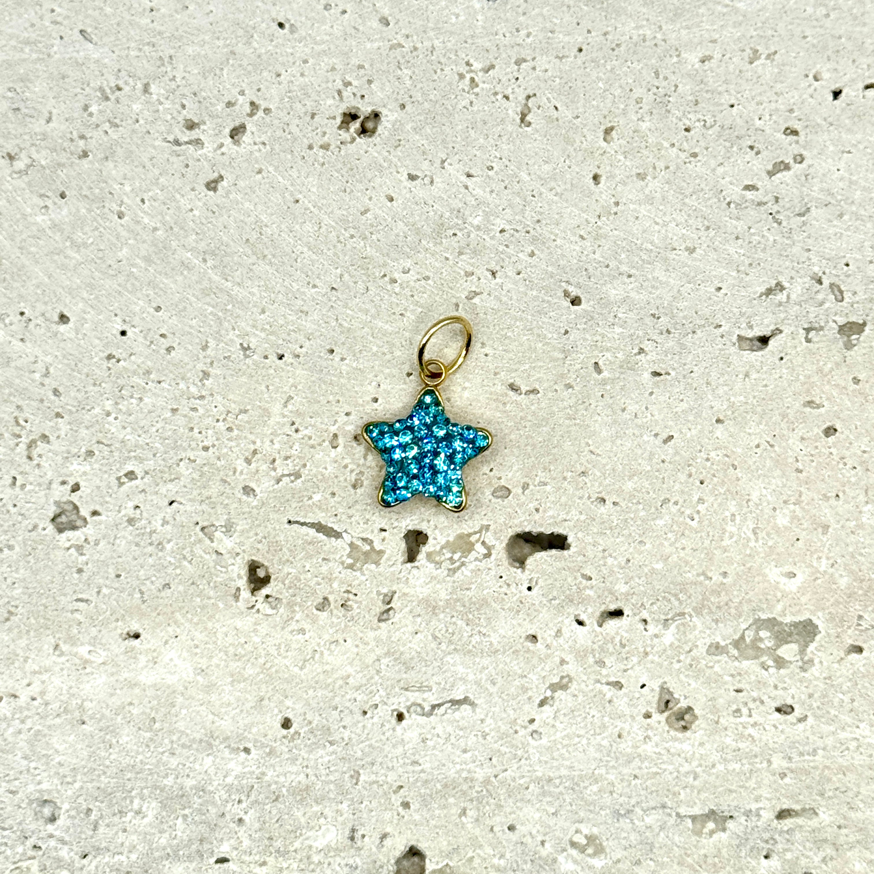 CHARM ÉTOILE BLEUE À STRASS