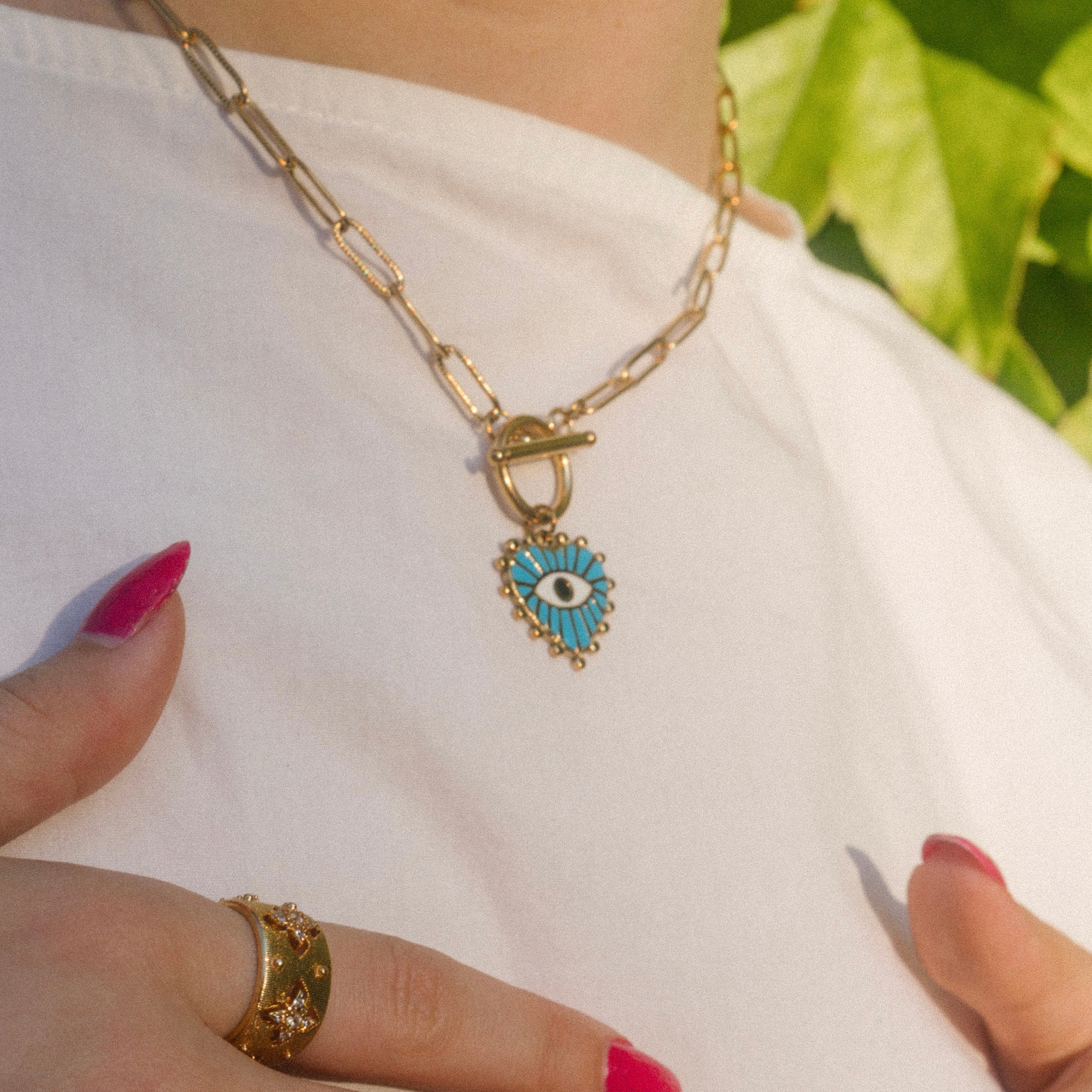 Collier coeur coloré