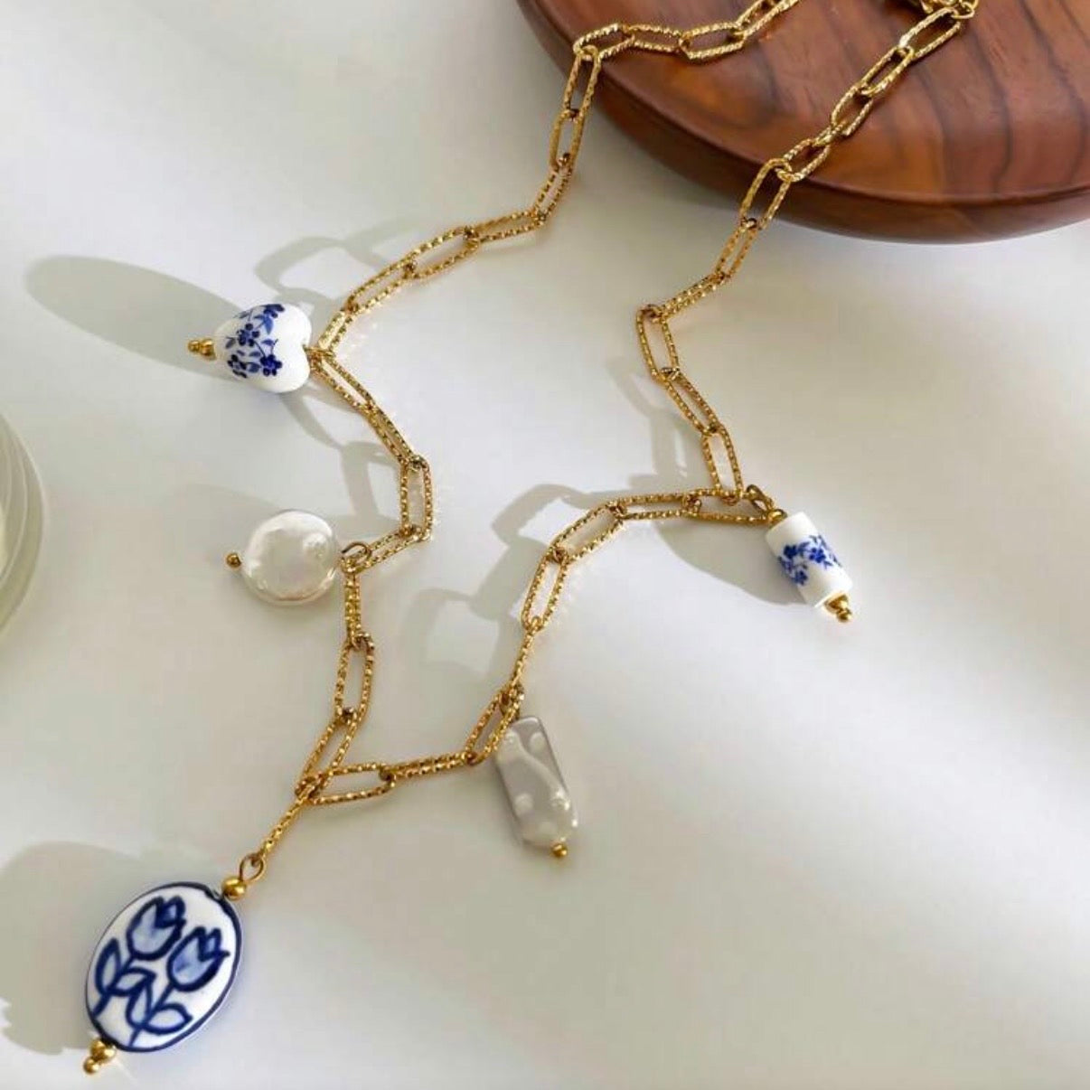 ROSE I Collier Charms Perlés